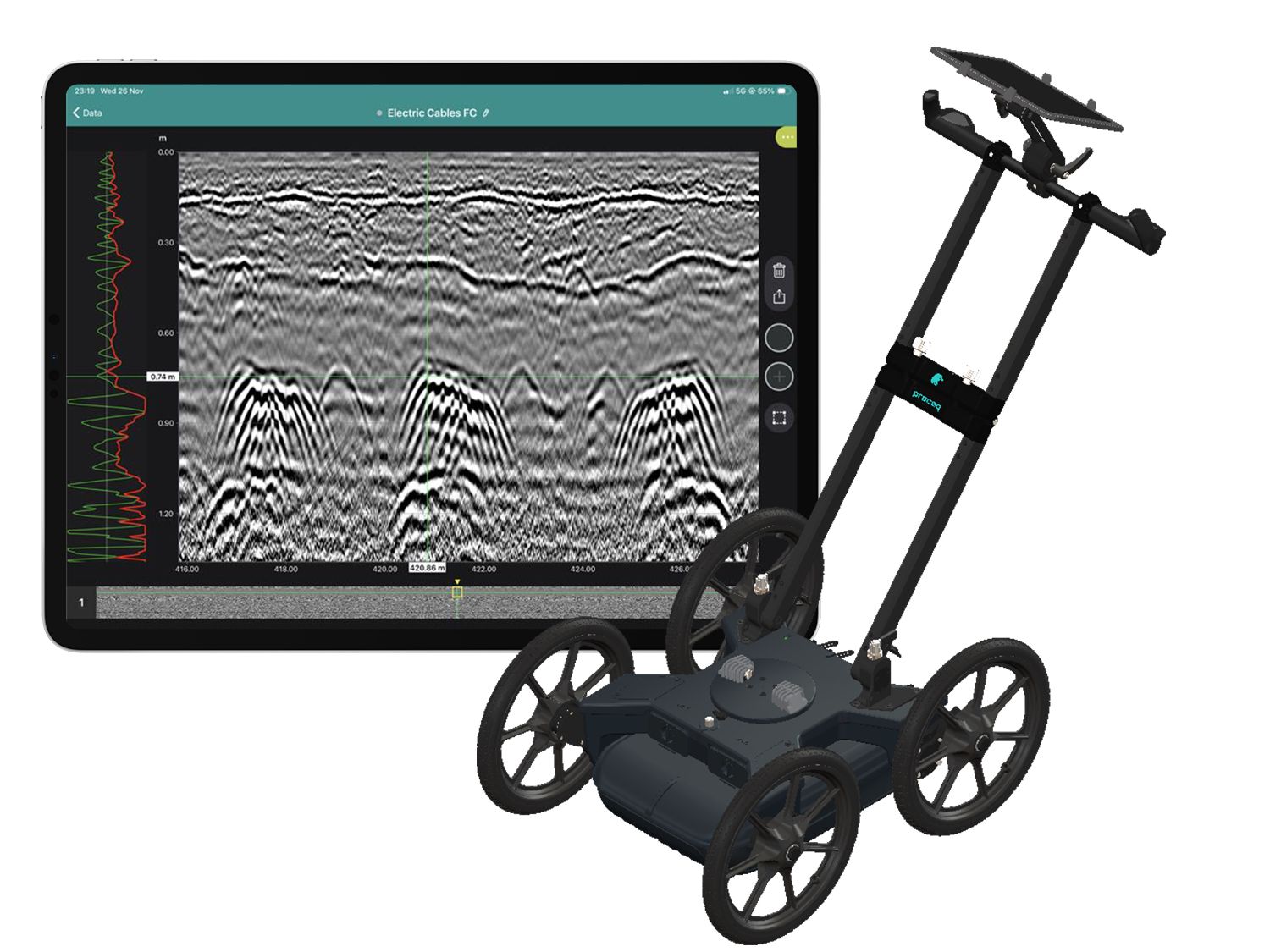 Hệ thống radar xuyên đất GS8000 và giao diện dữ liệu radar phục vụ khảo sát hạ tầng ngầm